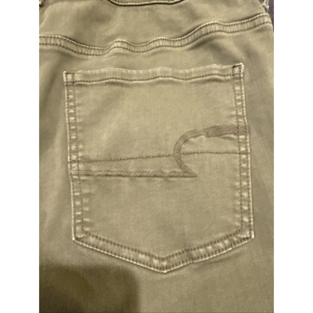 American Eagle Jeans Womens 14 LONG Green Denim Pants High Rise Jegging - Picture 10 of 14